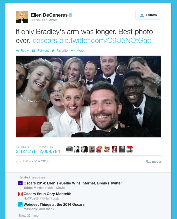 ellen oscars photo twitter