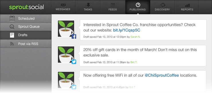 sprout social publishing