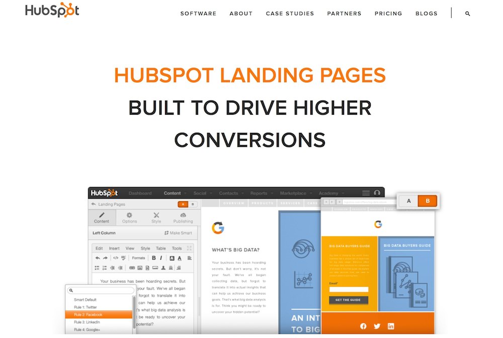 hubspot review landing pages