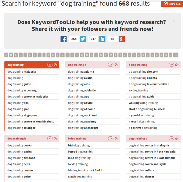 Long Tail Keywords