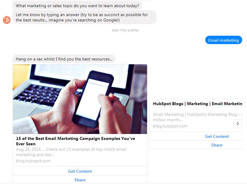 HubSpot Facebook Messenger Chatbot