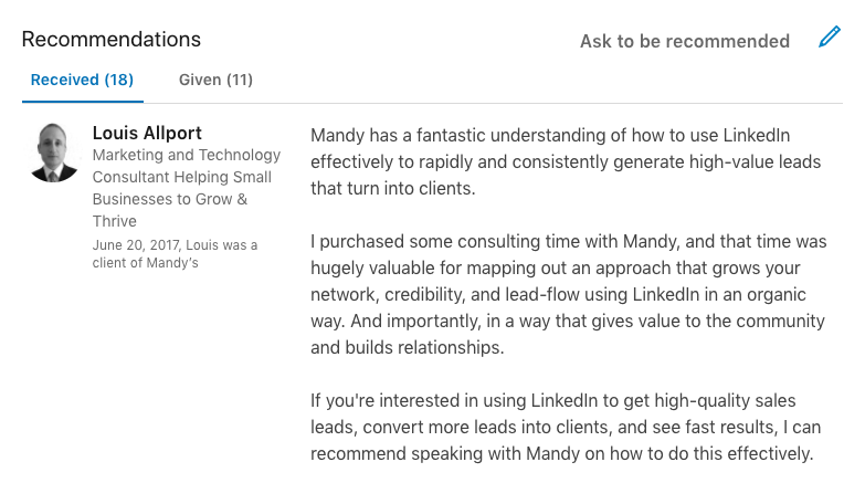 LinkedIn Tips Recommendations