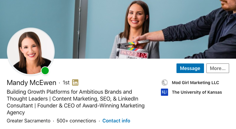 Mod Girl Marketing LinkedIn Headline