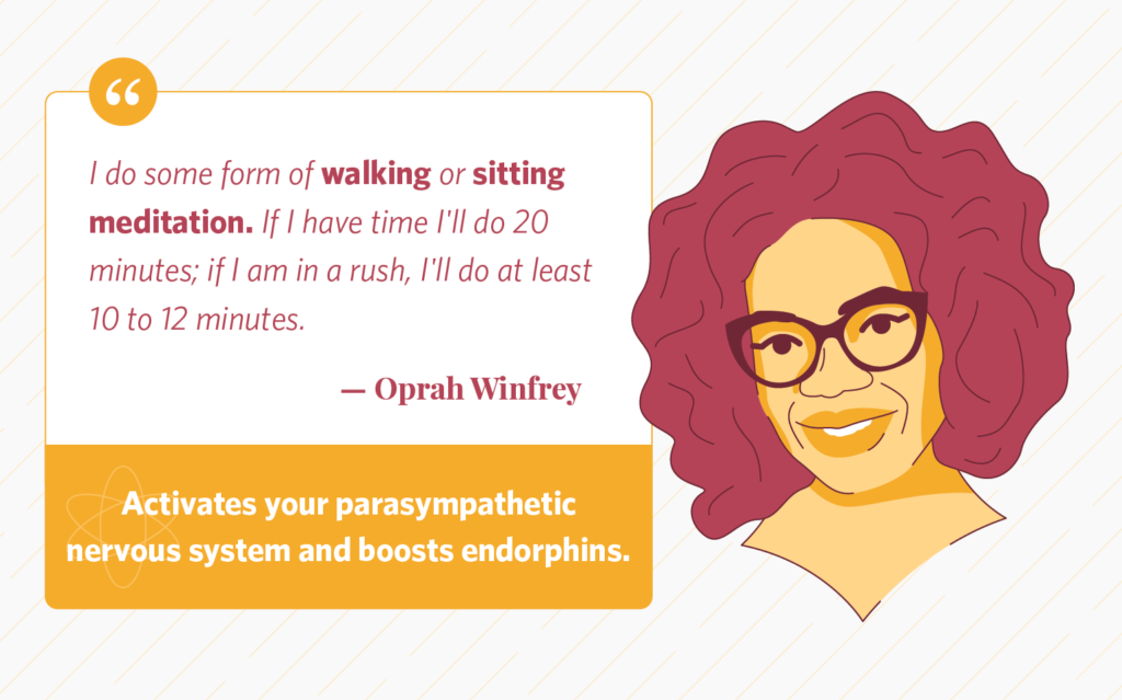 Illustration of oprah - quote about meditation and mindfulness